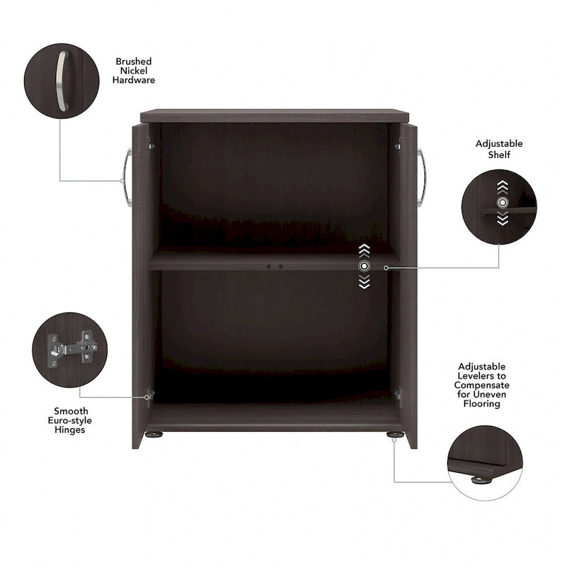 2-Door Floor Storage Cabinet with Shelves