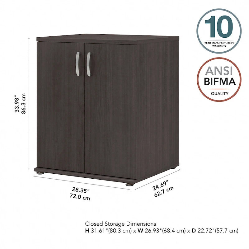 2-Door Floor Storage Cabinet with Shelves