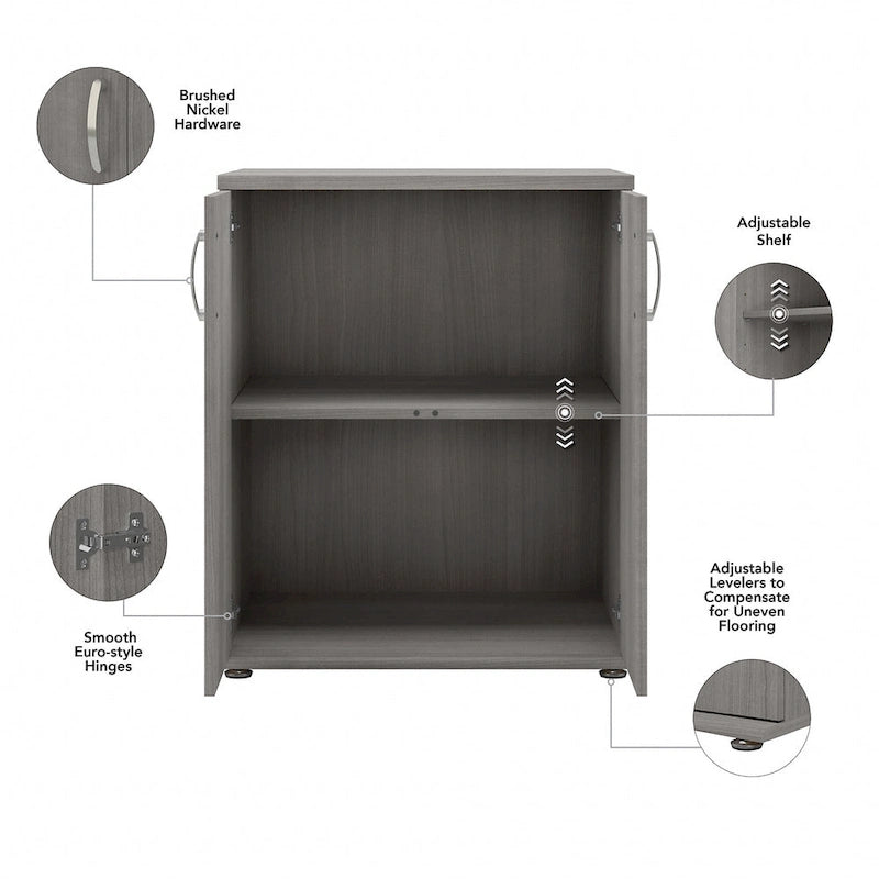 2-Door Floor Storage Cabinet with Shelves