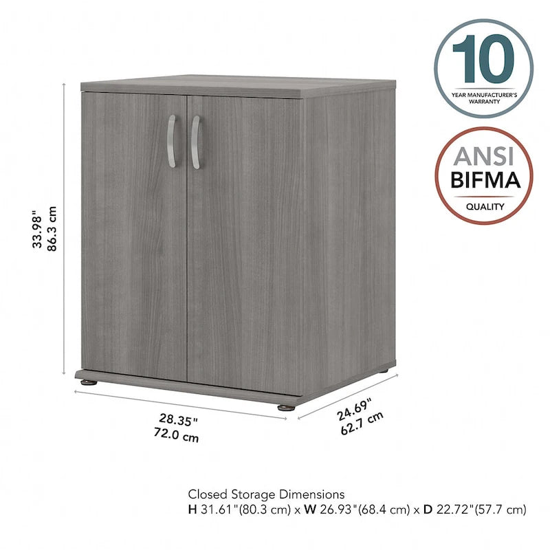2-Door Floor Storage Cabinet with Shelves