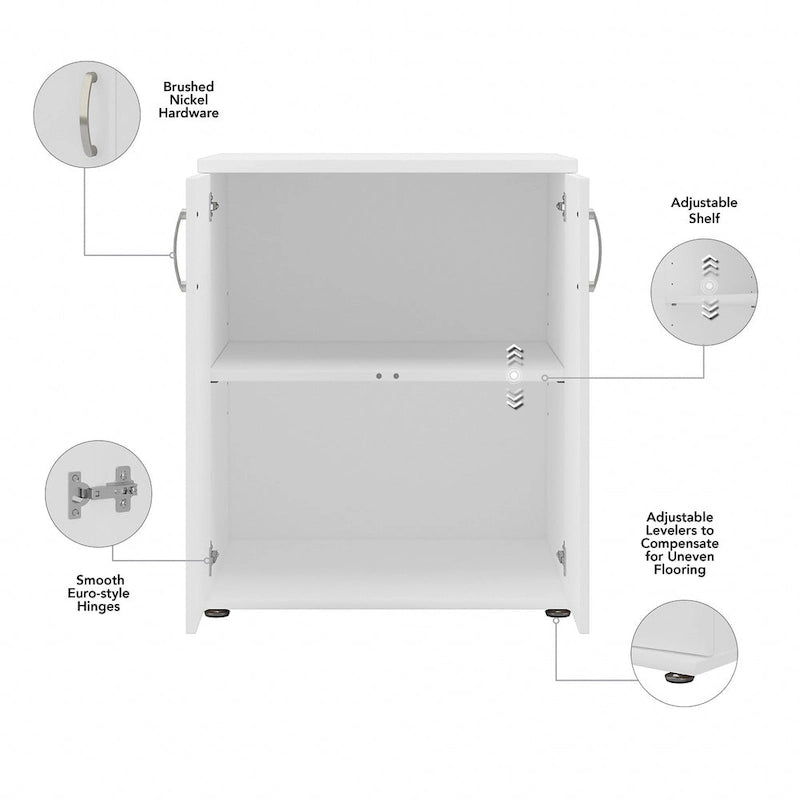 2-Door Floor Storage Cabinet with Shelves
