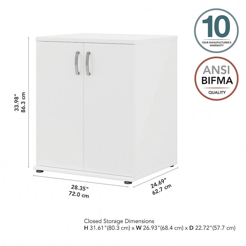 2-Door Floor Storage Cabinet with Shelves