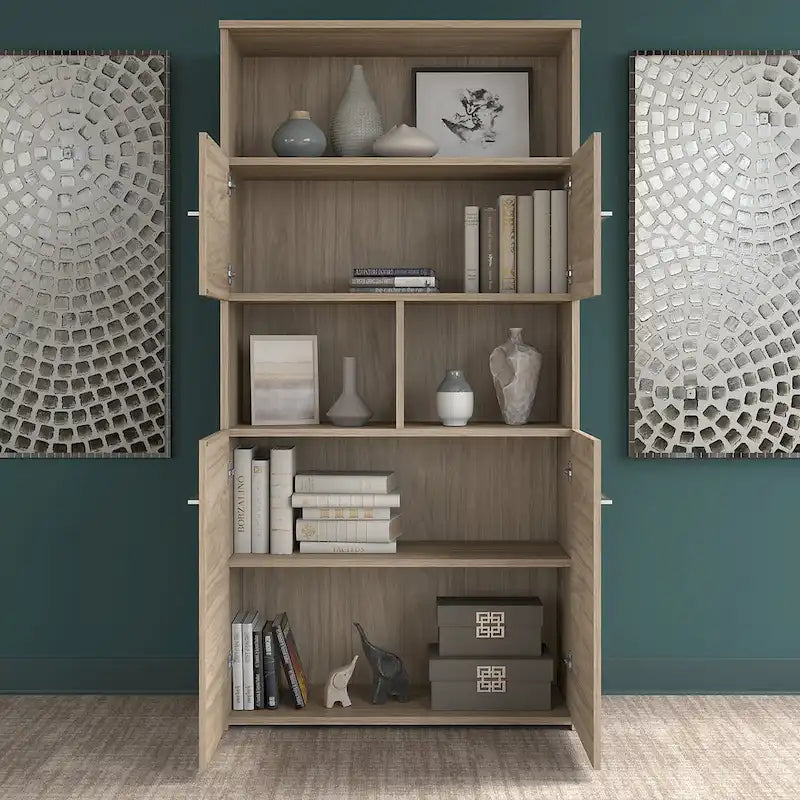 5-Shelf 4-Door Bookcase