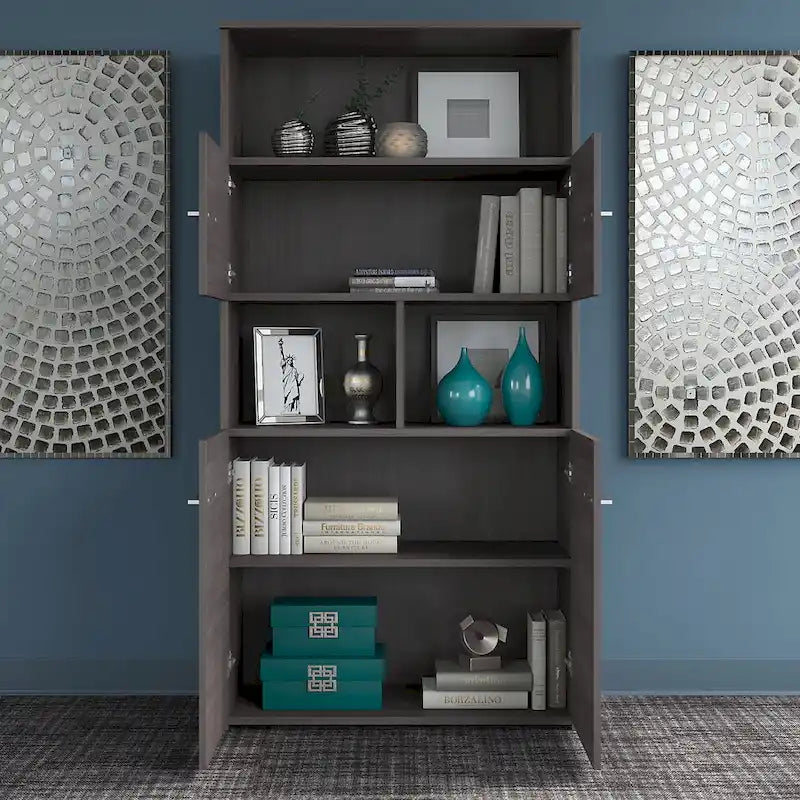 5-Shelf 4-Door Bookcase