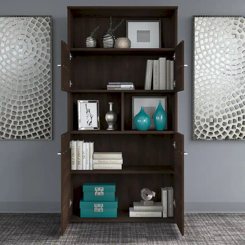 5-Shelf 4-Door Bookcase