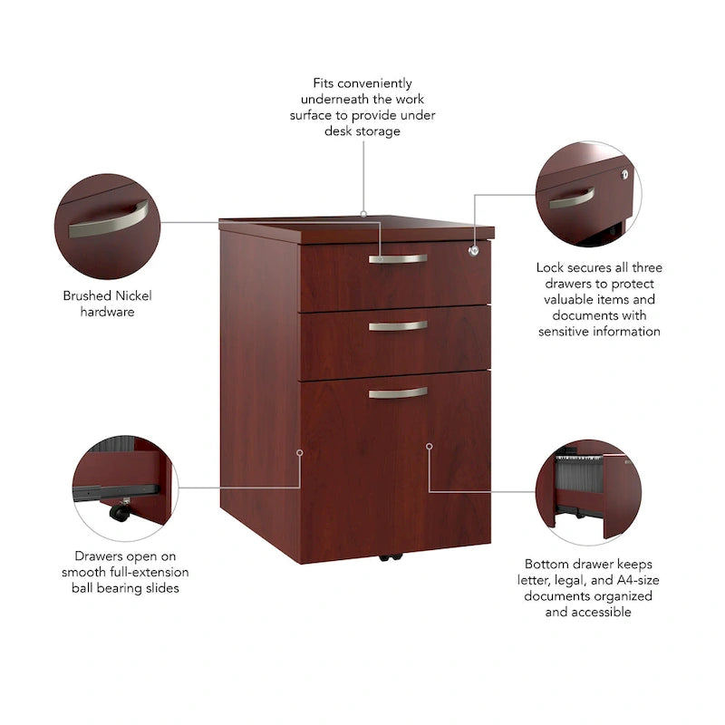 3-Drawer Mobile File Cabinet