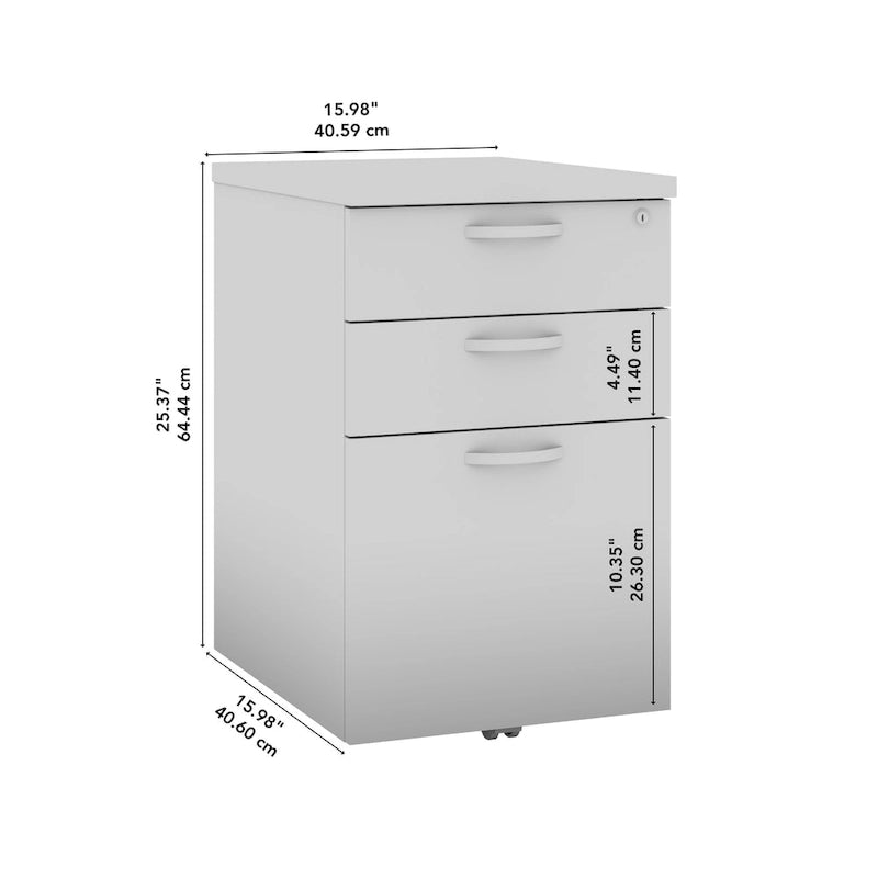 3-Drawer Mobile File Cabinet