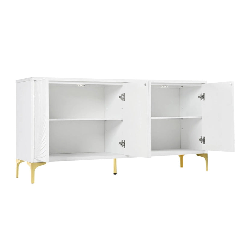 Four-Door Storage Cabinet with Adjustable Shelves