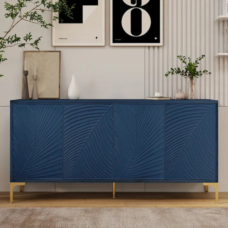 Four-Door Storage Cabinet with Adjustable Shelves