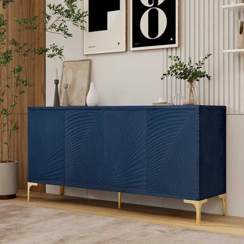 Four-Door Storage Cabinet with Adjustable Shelves