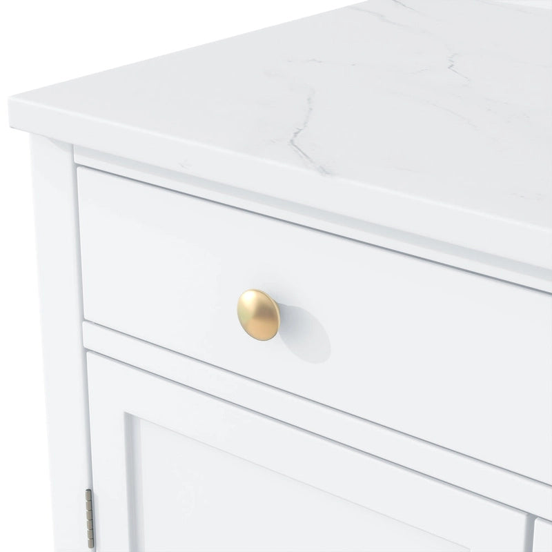 Modern Freestanding Kitchen Pantry,Buffet Food Storage, Coffee Bar Cabinet with Drawer, 2 Adjustable Shelves and 2 Door Shelves