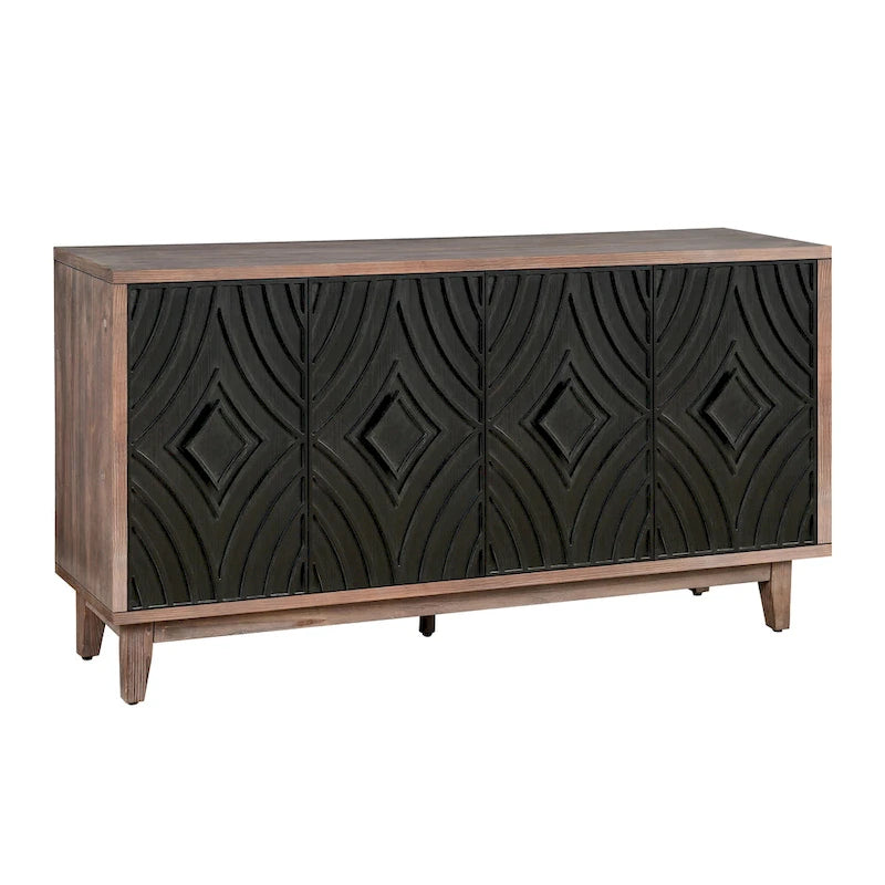 4-Door Sideboard Cabinet with Shelves