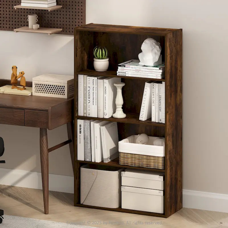 Furinno Simple Open Shelf, Bookcases, 4-Tier