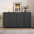 4 Fluted Doors Sideboard Cabinet with Adjustable Shelves