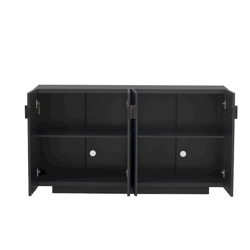 4 Fluted Doors Sideboard Cabinet with Adjustable Shelves