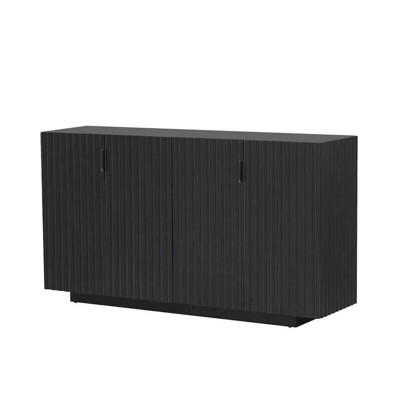 4 Fluted Doors Sideboard Cabinet with Adjustable Shelves