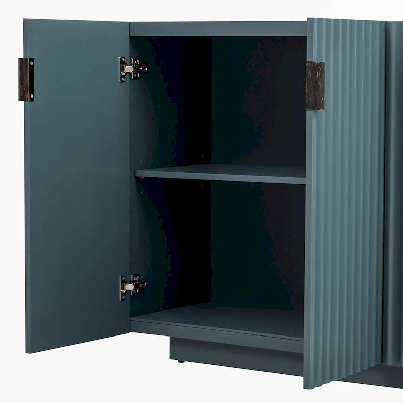 4 Fluted Doors Sideboard Cabinet with Adjustable Shelves