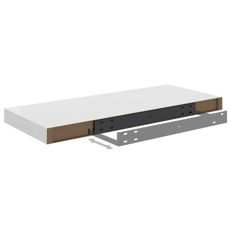 Floating Wall Shelves 2 pcs 23.6x9.3x1.5 MDF - 23.6 x 9.3 x 1.5 (L x W x H)