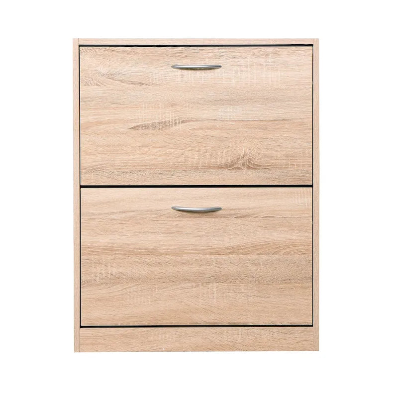 Wooden Shoe Cabinet with Two Flip Doors