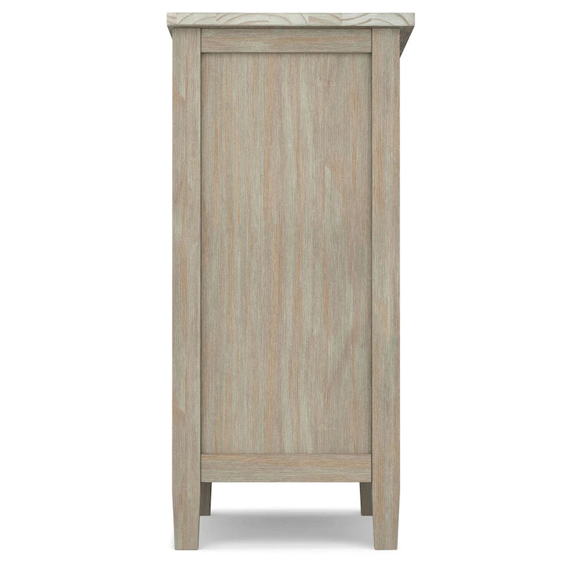 Solid Wood Low Storage Cabinet with Glass Doors, 32W x 14D x 31H