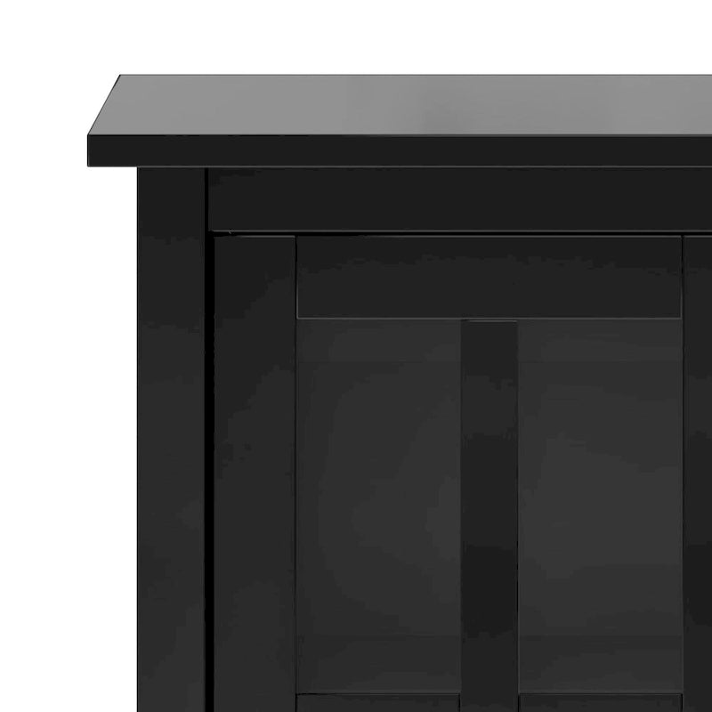 Solid Wood Low Storage Cabinet with Glass Doors, 32W x 14D x 31H