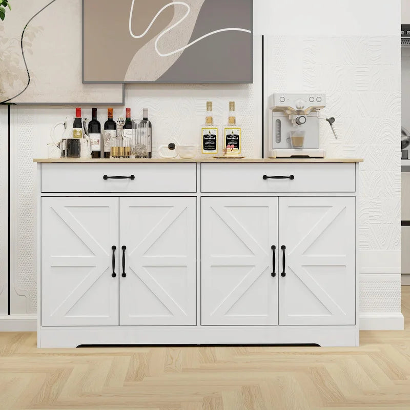 Large Farmhouse Buffet Cabinet Storage Sideboard