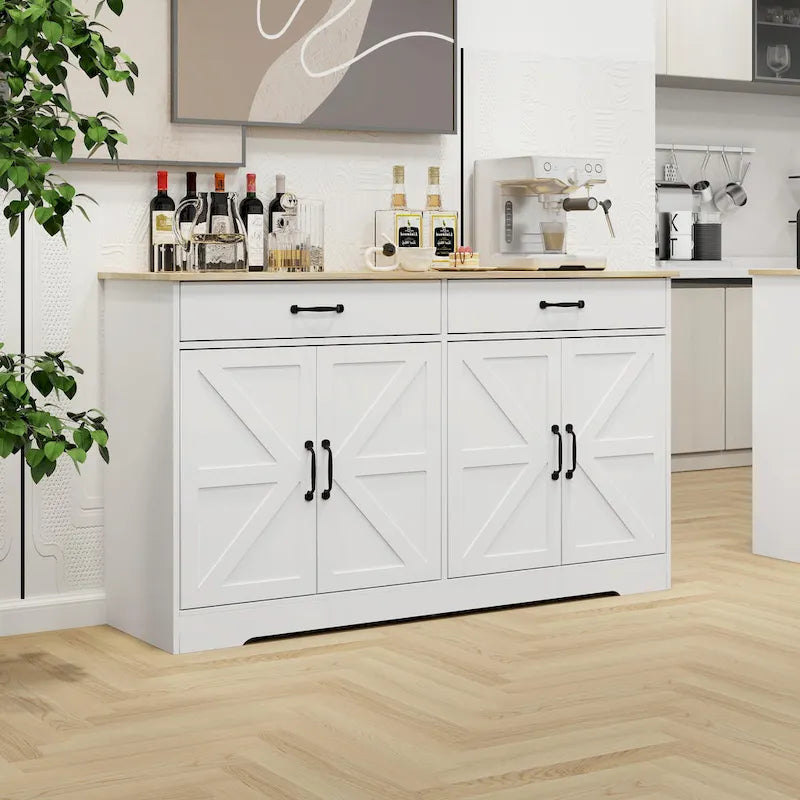 Large Farmhouse Buffet Cabinet Storage Sideboard