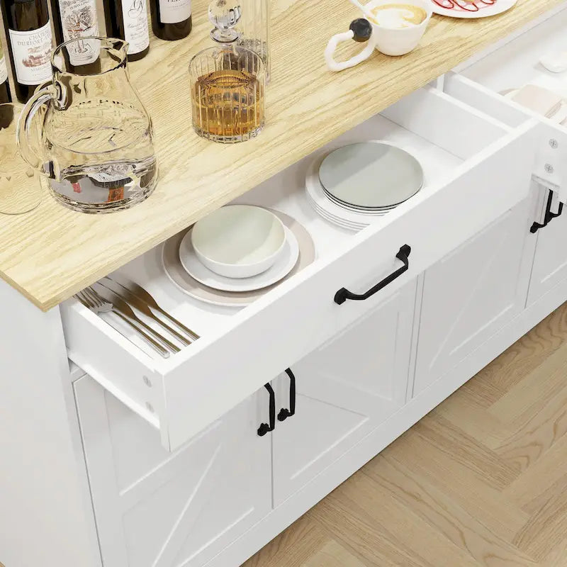 Large Farmhouse Buffet Cabinet Storage Sideboard