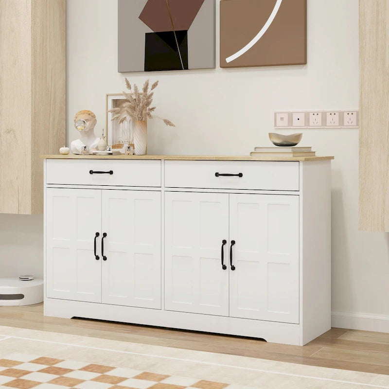Large Farmhouse Buffet Cabinet Storage Sideboard
