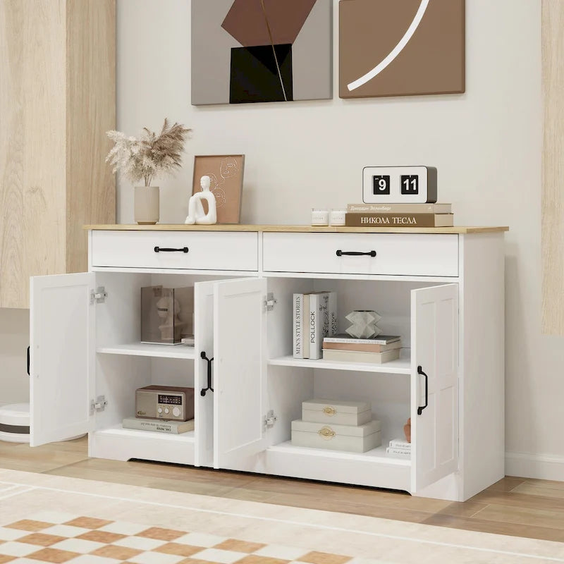 Large Farmhouse Buffet Cabinet Storage Sideboard