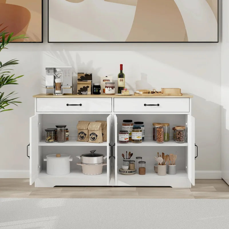 Large Farmhouse Buffet Cabinet Storage Sideboard