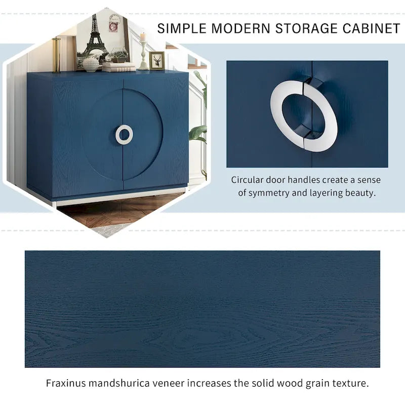 Accent Cabinet with Wood Veneer and Metal Legs