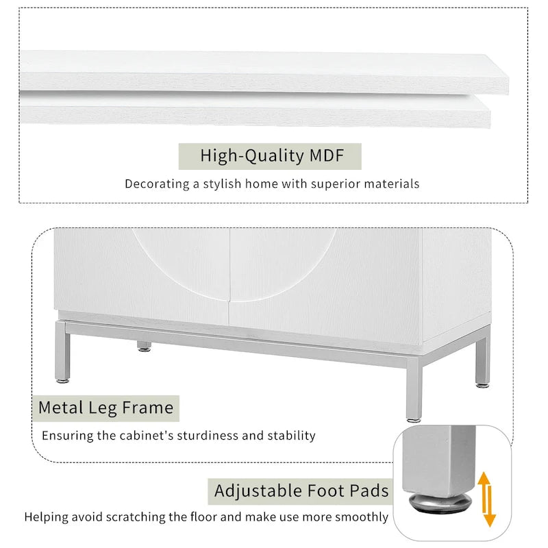 Accent Cabinet with Wood Veneer and Metal Legs