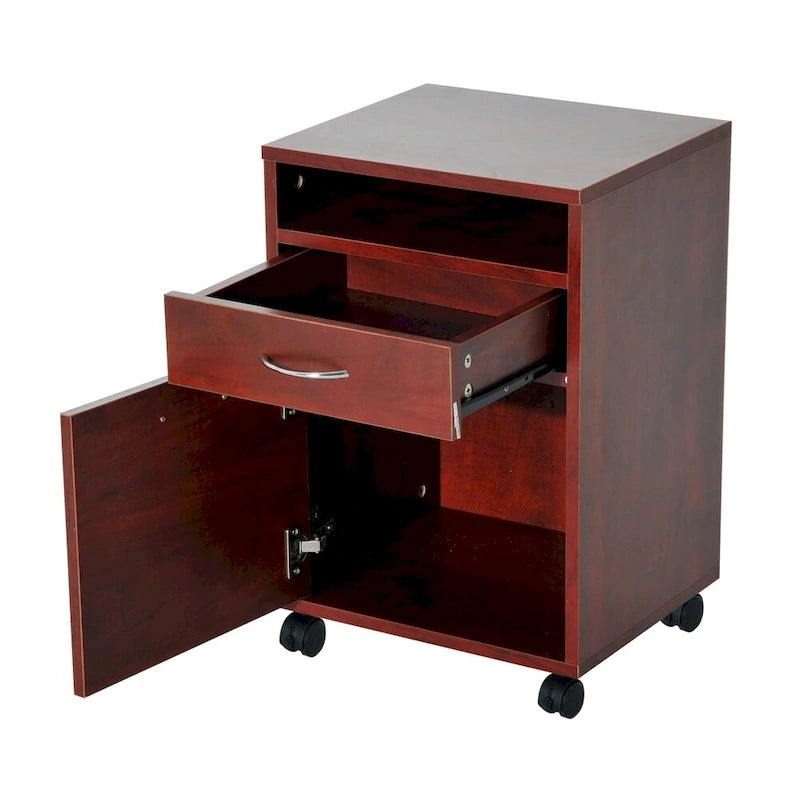 HomCom 24 Mobile Printer Cart with 2 Drawers, Brown - 15.7*13.8*23.6