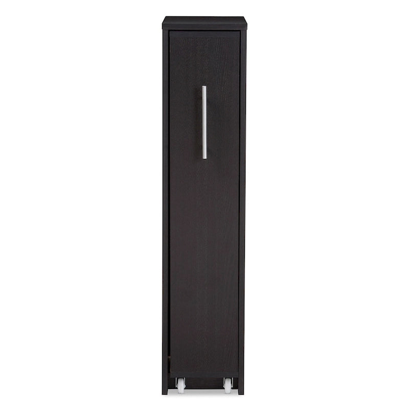 Modern Dark Brown Pull-Out Bookcase