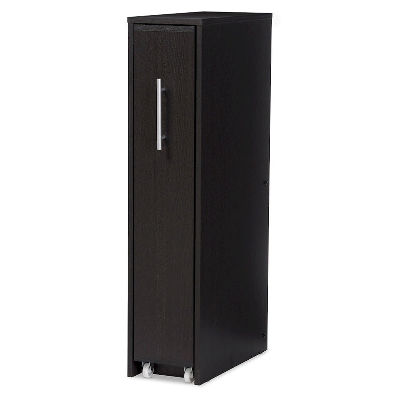 Modern Dark Brown Pull-Out Bookcase
