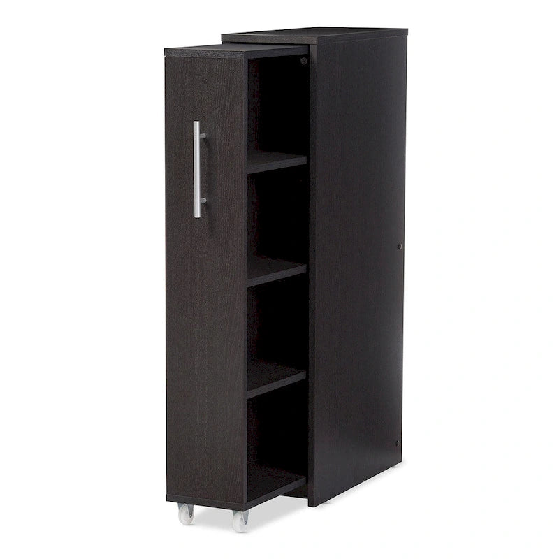 Modern Dark Brown Pull-Out Bookcase