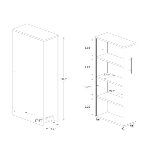 Modern Dark Brown Pull-Out Bookcase
