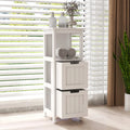 2-Drawer White Bathroom Floor Cabinet