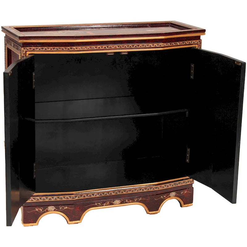 Red Lacquer Slant Sideboard