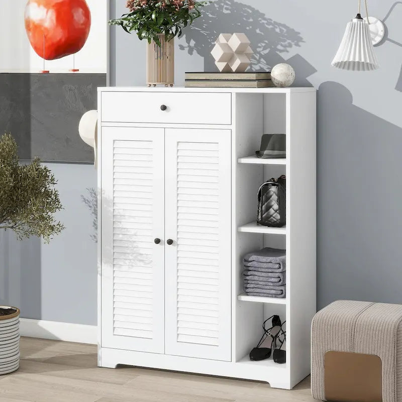 Freestanding Shoe Cabinet with Adjustable Storage