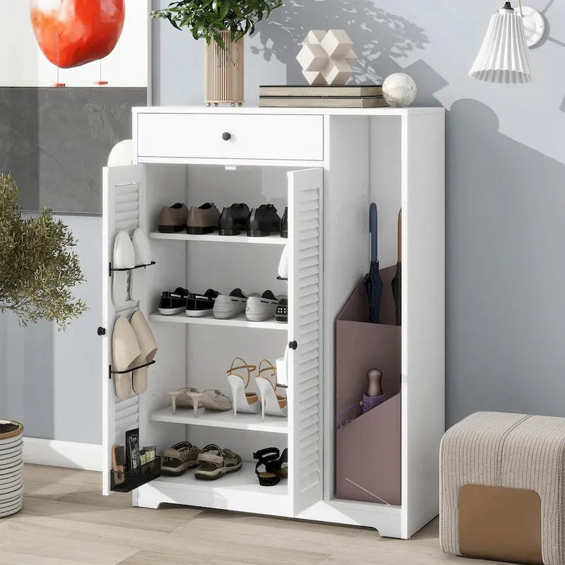 Freestanding Shoe Cabinet with Adjustable Storage
