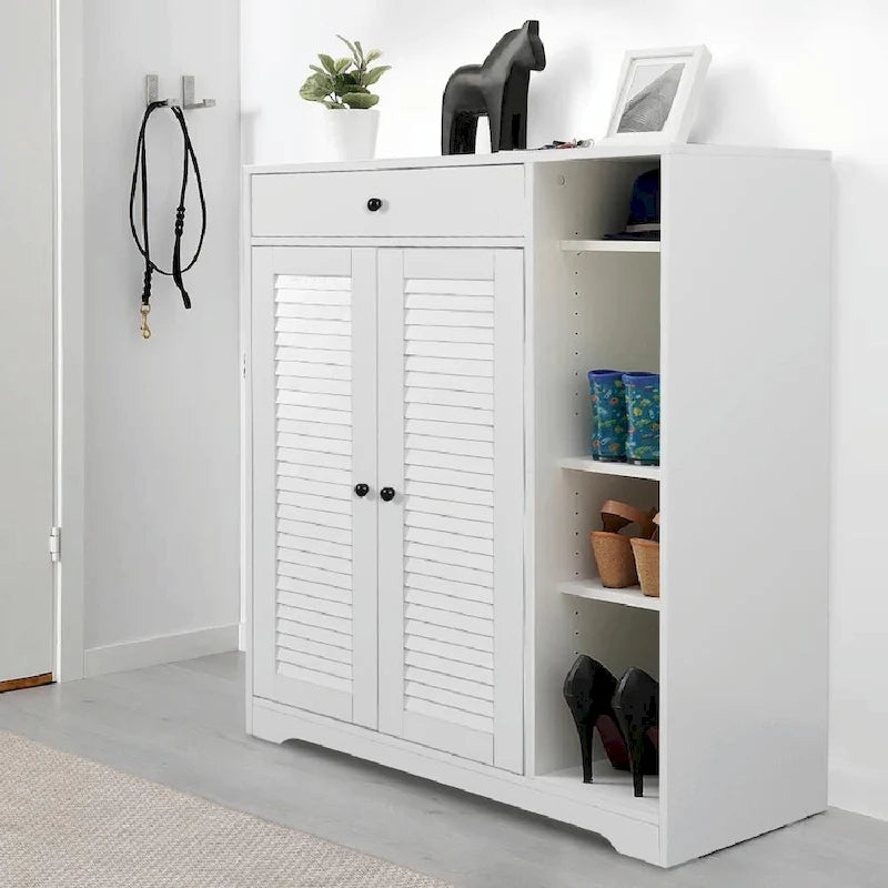Freestanding Shoe Cabinet with Adjustable Storage