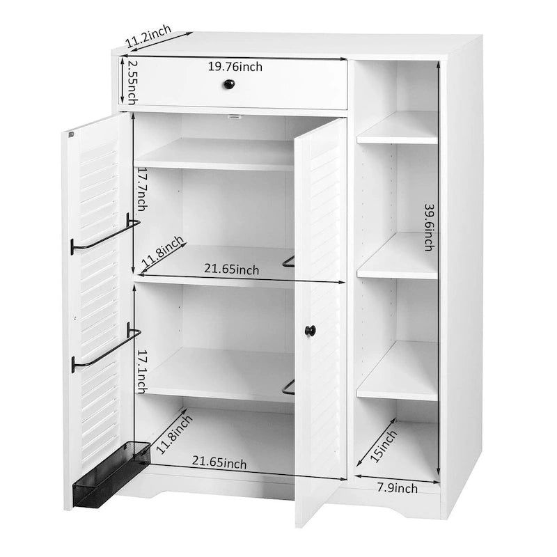 Freestanding Shoe Cabinet with Adjustable Storage