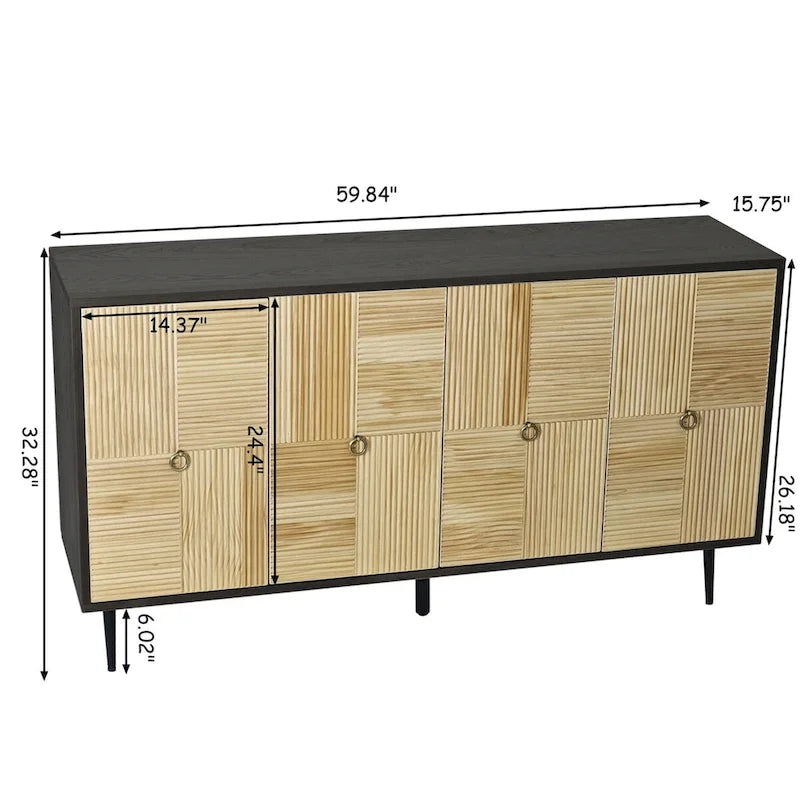 Retro 4-Door Cabinet