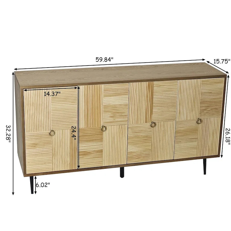 Retro 4-Door Cabinet