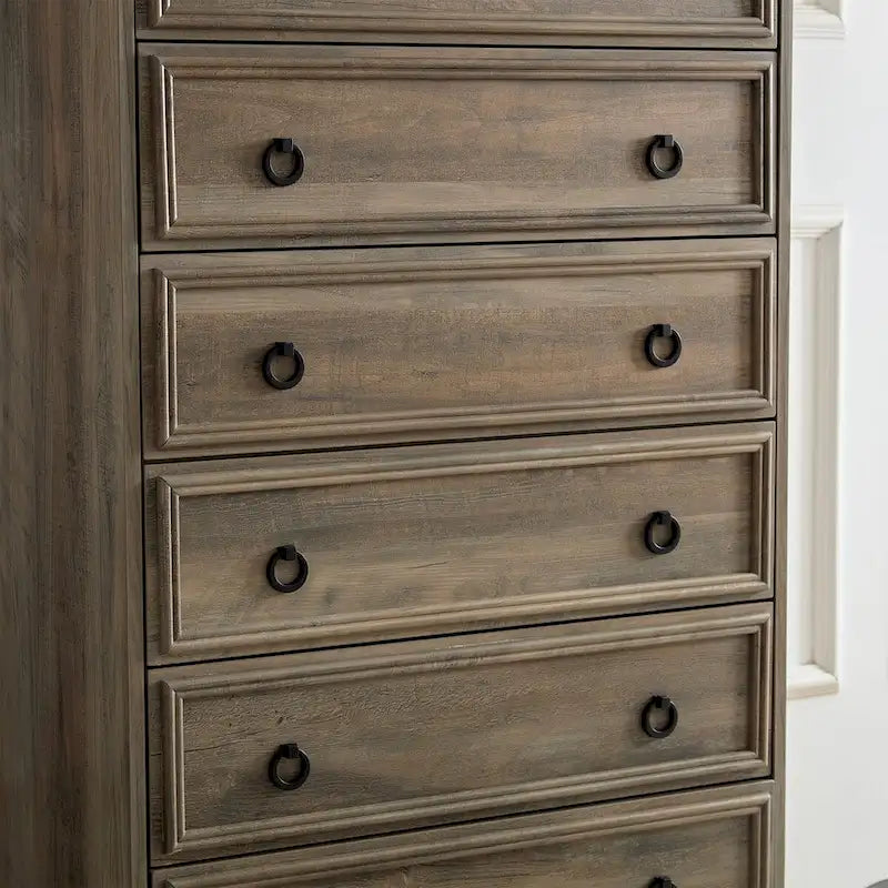 Modern 6-Drawer Dresser with Tall Storage Cabinet