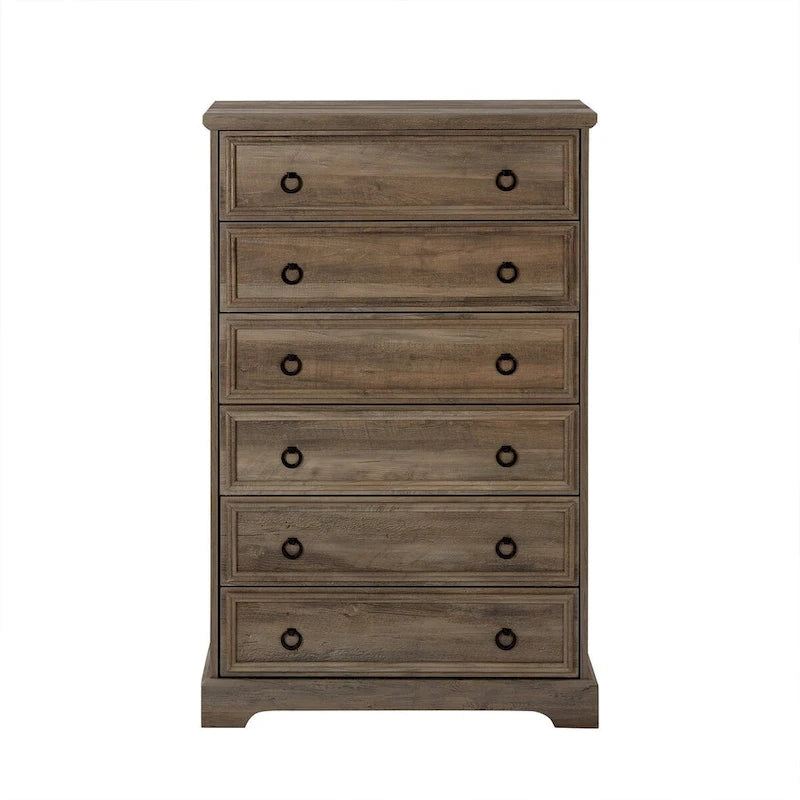 Modern 6-Drawer Dresser with Tall Storage Cabinet