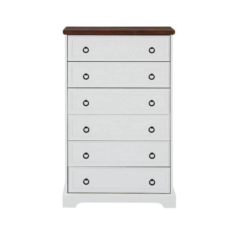 Modern 6-Drawer Dresser with Tall Storage Cabinet