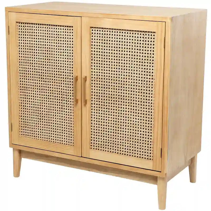 2-Door Cane Cabinet with Shelf